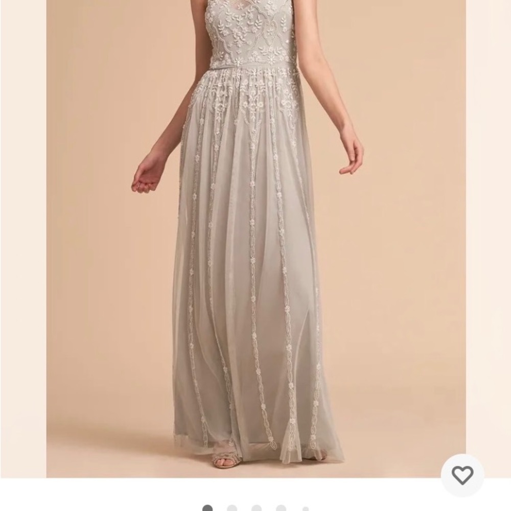 Anthropologie X BHLDN Eliza Dress (Blue/Grey)